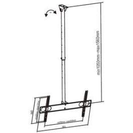 Sunne PL-C62 Soporte Techo para Pantalla Plana 94-160 cm (37-63") Acero Inclinable 0-15° VESA 800x400 mm Negro