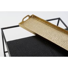 DKD Home Decor Mesa Centro Dorado Negro Acero Aluminio 61 x 61 x 49 cm