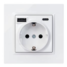 Base enchufe schuko + usb a + c 10,5 W 16 a 250 v~, simon 10, blanco Precio: 45.83601. SKU: B1EAED3TL9