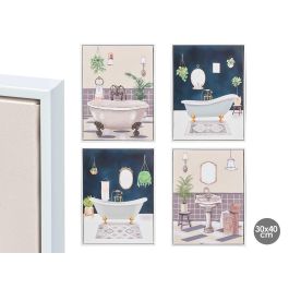 Cuadro Lienzo Marco Blanco Baño Surtidos Giftdecor 30X40CM (4 Unidades) Precio: 38.95000043. SKU: B14WEZMMRB
