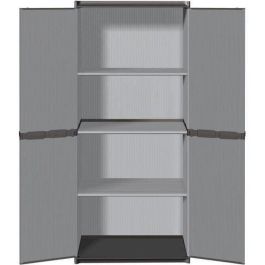 Tood Armario Alto de Resina con 3 Estantes y 2 Puertas, Gris, 68x39.5x168 cm Precio: 103.4999999. SKU: B179SMPGJ2