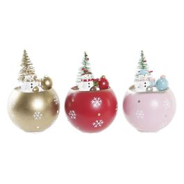 Figura Navidad Fantasia DKD Home Decor Rojo Rosa 8 x 11 x 8 cm (3 Unidades)