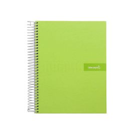 Cuaderno Espiral Liderpapel A4 Crafty Tapa Forrada 80H 90 gr Cuadro 4 mm Con Margen Color Verde 5 unidades