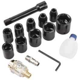 Scheppach Llave de Impacto Neumática 1/2" de 312 Nm y 7.000 rpm | Juego completo con 10 Vasos, Prolongador, Lubricante y Maletín