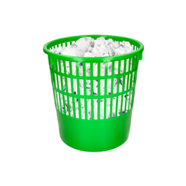 Q-connect Papelera de plástico 15 litros, rejilla color verde, 285x290 mm
