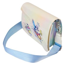 Loungefly Bandolera Winter Wonderland Mickey and Friends Disney Piel Vegana, Solapa Magnética, Detalles Iridiscentes, 23.75x15x7.5cm