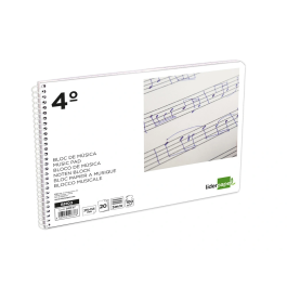 Liderpapel Bloc de Música Pentagrama 3mm Cuarto 20 Hojas 100g/m2 Apaisado