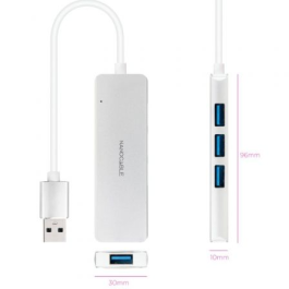 Nanocable 10.16.4602 Hub USB-A 3.0 de 4 Puertos USB-A 3.0 5 Gbps Aluminio Plata 18 cm Compatible Windows macOS Linux Nanocable 10.16.4602 Hub USB-A 3.0 de 4 Puertos USB-A 3.0 5 Gbps Aluminio Plata 18 cm Compatible Windows macOS Linux