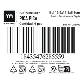 La Mediterranea Bol Aperitivo Ass.Col 14 cm x 12 cm x 5.8 cm "Pica-Pica" (24 Unidades)