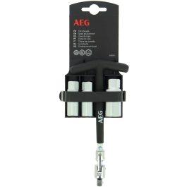 Aeg Llave Bujías Articulada con Rótula y 3 Manguitos 16-18-21mm Mango T Antideslizante Acero Inoxidable