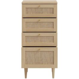 CALASETTEA CQSK311D95D Cómoda 4 Cajones Decoración Roble 50,4 x 41,4 x 108,8 cm