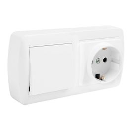 Solera Base Fija 2P+T 16A 250V + Conmutador/Interruptor 10AX 250V Superficie Mural MUR63U Blanco 148x72x42mm Precio: 8.49999953. SKU: B1AG66CCPM