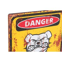 DKD Home Decor Decoración Pared Vintage Metal Motivo 'Danger' Diseño Surtido Amarillo Negro 1x20x25 cm - Pack 6 Unidades