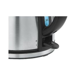 WMF Stelio 0413010012 Hervidor de Agua 1.2 L 2400 W Negro y Acero Inoxidable con Filtro Antical, Apagado Automático y Base Giratoria 360°