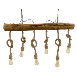 DKD Home Decor Lampara Techo Estilo Alpino Marron 15 x 86 x 118 cm Teca Reciclada y Cuerda Hecho a Mano Precio: 137.59000024. SKU: B1FRHJ5JJQ