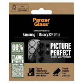 PanzerGlass PicturePerfect Protector de Lente de Cámara para Samsung Galaxy S25 Ultra, Vidrio Templado, Resistente a Golpes y Rayones, Aplicación en Seco, Transparente, 1 unidad