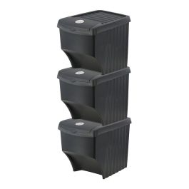 Sistema de 3 cubos de 22 litros reciclaje apilables 392x293x456mm Precio: 33.98999989. SKU: B1967JNFHG