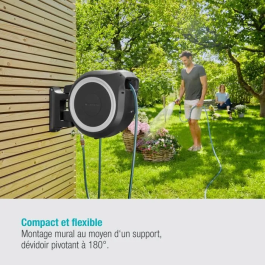 Gardena Manguera Mural Rollup XL White 18632-20, Liseret-Length 35m-Ø13mm-Full Kit-5 años Garantía