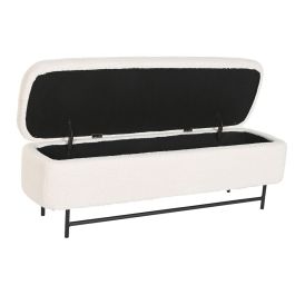 Banqueta Home ESPRIT Blanco Negro Poliéster Acero 145 x 45 x 45 cm Banqueta Home ESPRIT Blanco Negro Poliéster Acero 145 x 45 x 45 cm