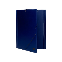 Liderpapel Carpeta Tres Solapas Plástico Folio Color Azul con Gomas