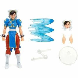 JADA TOYS Figura Chun-Li Street Fighter II 15cm con Manos y Cabeza Intercambiables, Accesorios y 20 Puntos Articulados