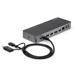 Startechcom Estación de Conexión 10 en 1 con USB-C, HDMI, DisplayPort y Ethernet hasta 4K
