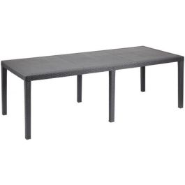 Mesa de comedor exterior Queen efecto ratán - Antracita - 220 x 90 x 72 cm Precio: 140.90000001. SKU: S7901725