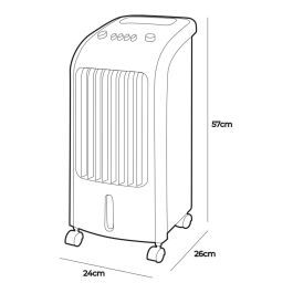 Climatizador por agua 80 W 3,6l 24 x 26 x 57 cm edm