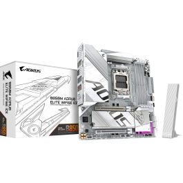 Gigabyte B850M AORUS ELITE WF6E ICE Placa Base AM5 para AMD Ryzen 7000/8000/9000, DDR5 8200MHz, WiFi 7
