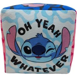 Stitch STI3700891702379 Cojín Premium Cubo Lilo & Stitch Microfibra 25x25x25 cm