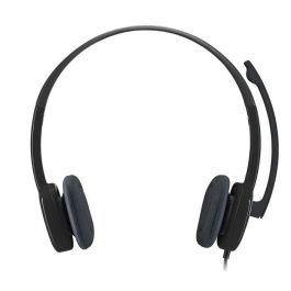 Logitech H151 Auriculares Estéreo con Micrófono con Cancelación de Ruido, Controles en Línea, Diadema Ajustable y Compatibilidad Multiplataforma