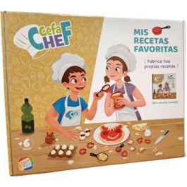 CEFA TOYS Mis Recetas Favoritas. Set de cocina infantil con 17 accesorios, moldes, delantal y gorro, +6 años