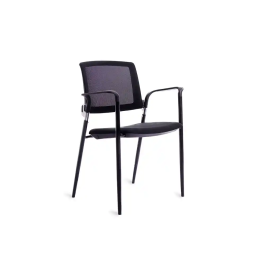 Rocada Silla Confidente Brazos Fijos Asiento Tela Ignífuga Negro Respaldo Malla Precio: 141.69000054. SKU: B14DDTYNHK
