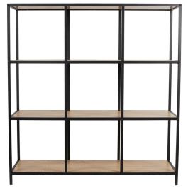 Home Deco Factory Estantería Loka de 9 compartimentos, madera MDF y hierro, 99x32x105.5 cm