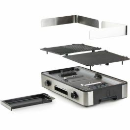 Domo DO9259G Barbacoa de sobremesa con 2 zonas de cocción y termostato regulable - 2400 W