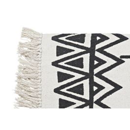 DKD Home Decor Alfombra de Suelo Decorativa Boho Ikat, Blanco Negro, Poliéster, 250x160 cm, 1000 gsm