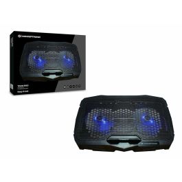 Conceptronic Thana07B Soporte Base Refrigeración para Portátiles hasta 17", 2 Ventiladores 125mm, Negro con Iluminación Azul