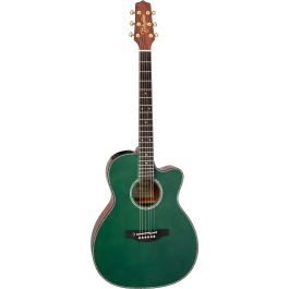 Takamine LTD2025 Guitarra Electroacústica Tapa Abeto Engelmann Sólido Cuerpo Koa Hawaiana Sólido Acabado Antique Evergreen con Preamplificador CTF-2N