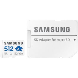 Samsung MB-MD512S Tarjeta MicroSDXC de 512GB Clase 10 UHS-I U3 V30 A2 con Adaptador SD, Velocidad de Lectura 180MB/s, Escritura 130MB/s
