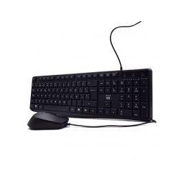 Ewent EW3000 Kit Teclado + Ratón USB, Silencioso para Hogar y Oficina, Diseño QWERTY ES, Resistente a Salpicaduras