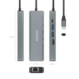 AISENS - USB-C DOCK 5 EN 1, USB-C A 1xHDMI, 1xRJ45, 2xUSB, 1xPD, GRIS, 15CM AISENS - USB-C DOCK 5 EN 1, USB-C A 1xHDMI, 1xRJ45, 2xUSB, 1xPD, GRIS, 15CM