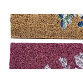 DKD Home Decor Felpudo Básicos Marron Rosa Fibra coco Goma 40 x 60 cm (2 Unidades)