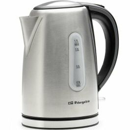 Orbegozo KT 6024 Hervidor de Agua 1.7L Acero Inoxidable 2200W con Desconexión Automática y Base Giratoria 360°
