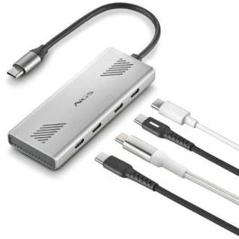 NGS Wonder4-C Hub USB-C de 4 puertos USB 3.0, transferencia de datos de 5 Gbps, carcasa de aluminio para PC/Mac/Tabletas