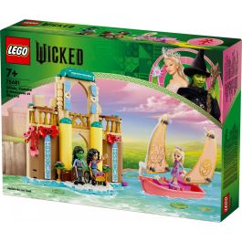 LEGO 75681 Glinda, Elphaba y Nessarose en Shiz University Set de Construcción de Fantasía, Edificio 2 plantas, Balcones, Sala Libros, Accesorios Oz +7 años