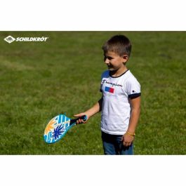 SCHILDKROT AAABQ68637 Raquetas de Beachball de Madera lacada con Mango de plástico negro, incluye 2 pelotas y Bolsa de malla