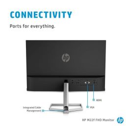 HP M22f Monitor Full HD (FHD) de Alta Definición con Pantalla Inmersiva para Trabajar y Jugar, Diseño Ergonómico y Sostenible