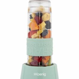 Hkoenig HKO3701335300229 Mini Batidora de Vaso Portátil SMOO18 - 300W, Vaso de 570ml, Color Verde Pastel, con 2 Botellas Incluidas