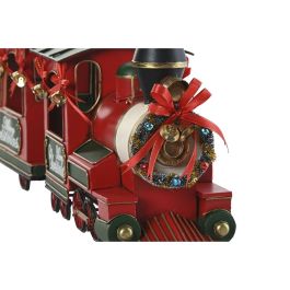 DKD Home Decor Tren de Metal Rojo Verde para Decoración Navideña Tradicional de Hogar 16 x 26.5 x 97 cm