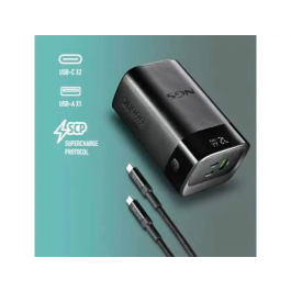 NGS TWIX20 Powerbank 20000mAh 65W Carga Rápida Compatible con Portátiles Negra